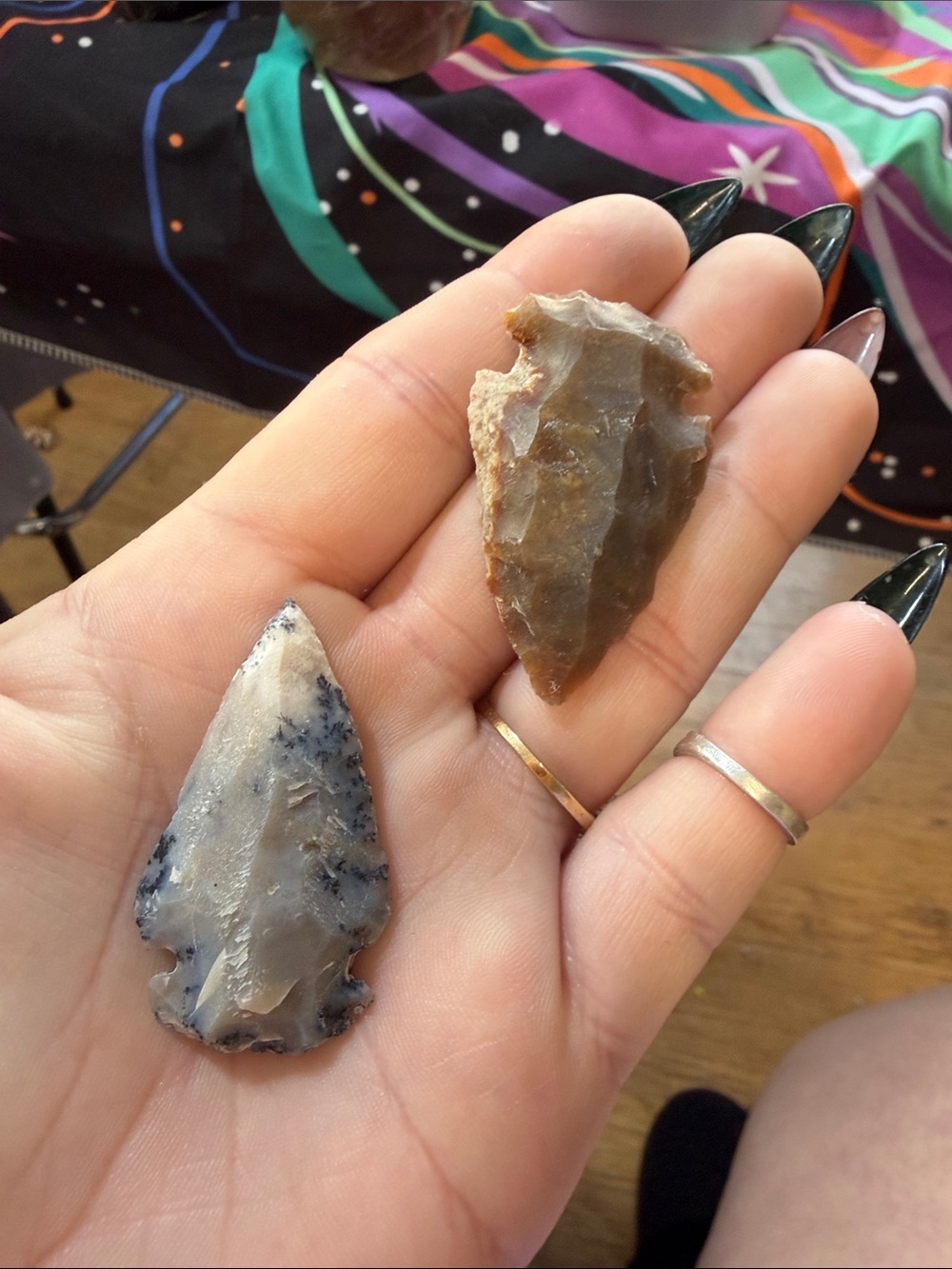 Handheld Decorative Agate Arrowhead Set - sodalite and agate
